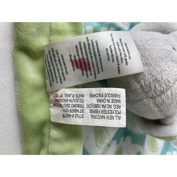 Carters Green Elephant Security Blanket Lovey With Soft Plush Elephant Print Des - Picture 8 of 8